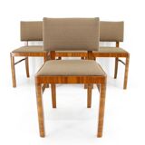1930s Set of Four Restored Art Deco Dininng Chairs, Czechoslovakia