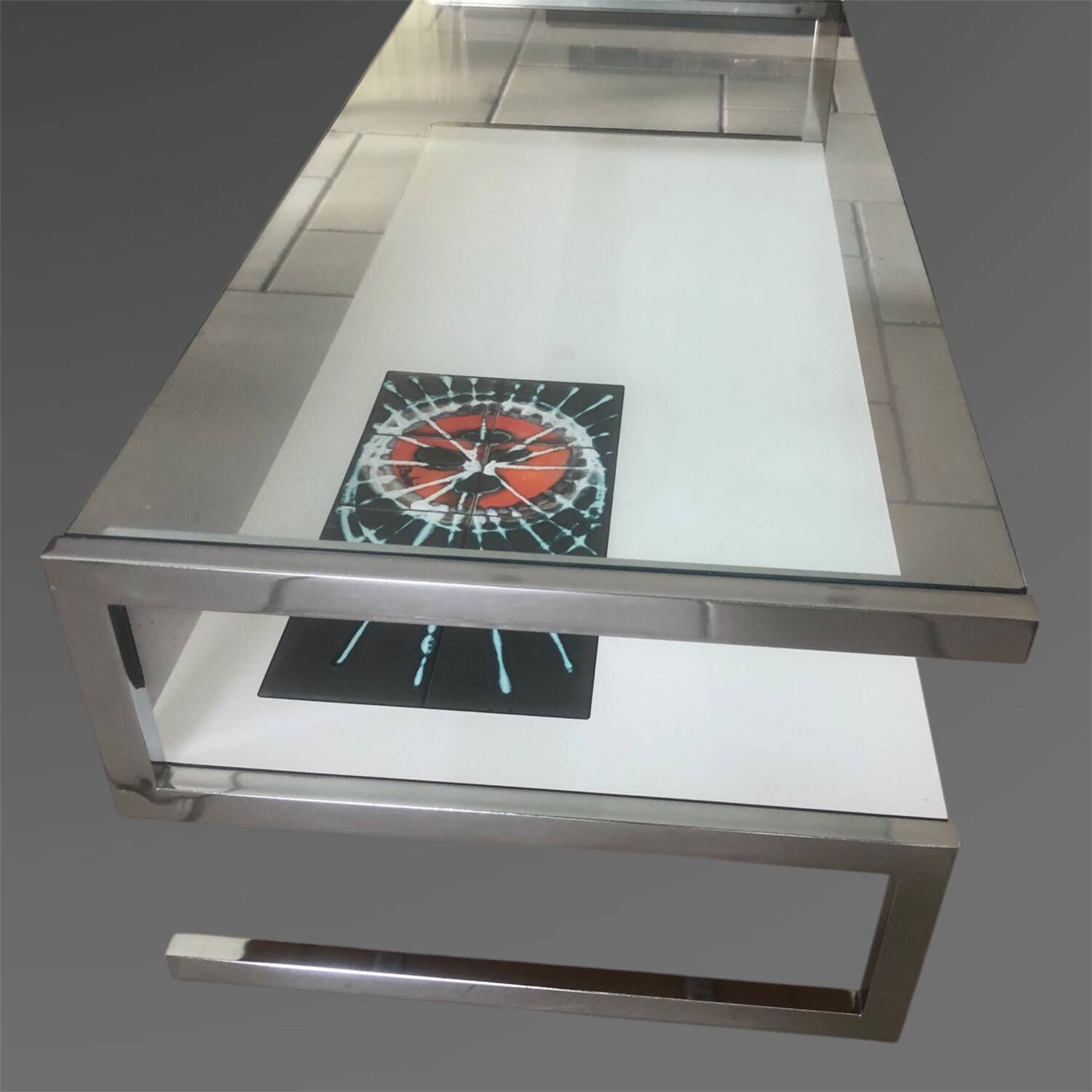 Belarti glass and ceramic coffee table from the 70s