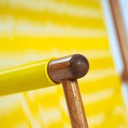 2 Yellow Spaghetti Armchairs in Beech, Garden Lounge Chairs, 1960s