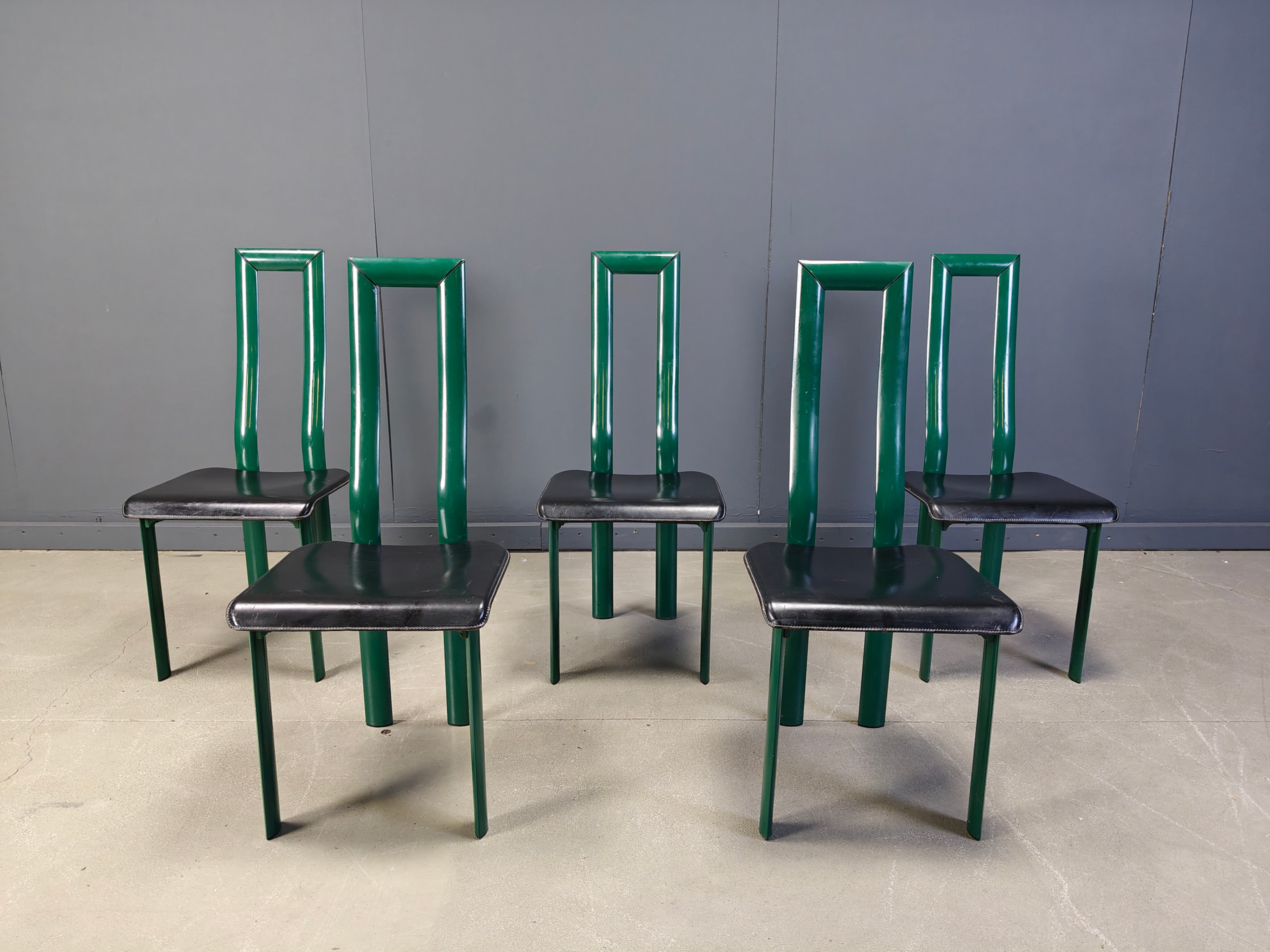 Italian Model Regia dining chairs by Antonello Mosca for Ycami, 1980s