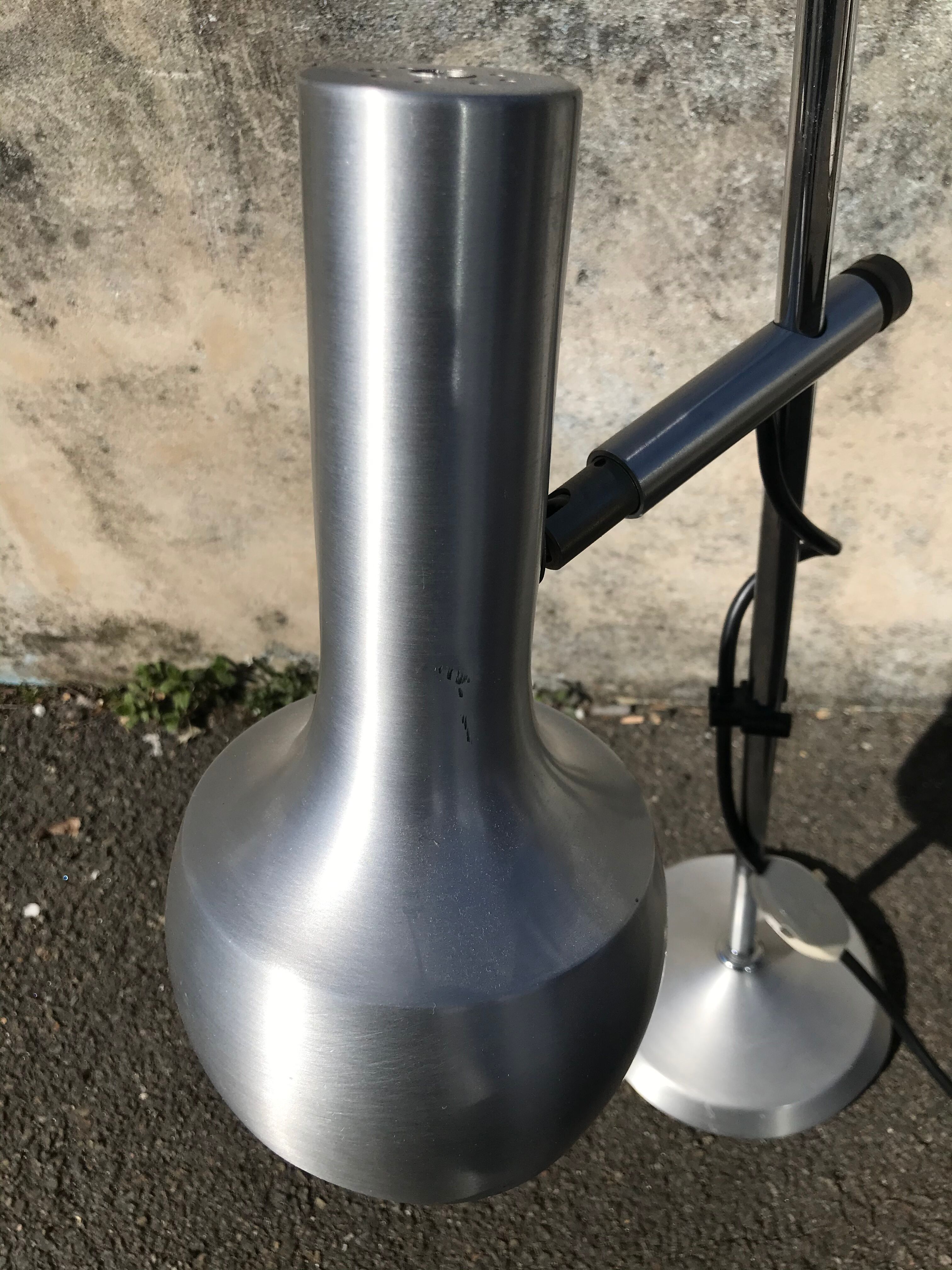 Vintage stainless steel lamp 1970