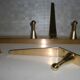 Original WHW Workshop HAGENAUER Vienna, Brass Wall Coat Rack + 2 Hooks