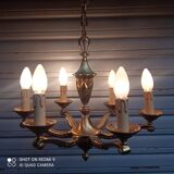 Louis XV style 6-light bronze chandelier in working order - Lucien GAU