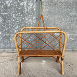 Vintage rattan magazine rack