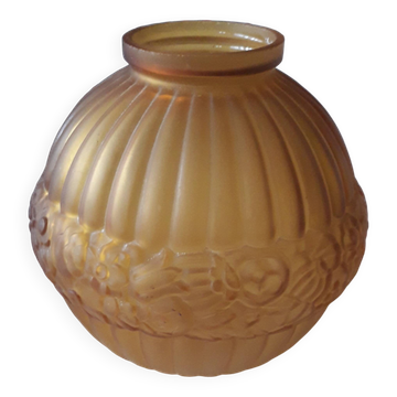 Art Deco frosted glass vase signed CLA France