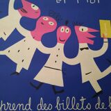 Affiche ancienne loterie nationale de Grove 1955