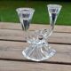 Candle holder 2 branches in Phoenix crystal, periode artdeco