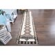 Vintage Turkish Hand-Knotted Wool Cotton White Runner Rug 78x354