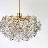 Brass and crystal glass chandelier by Kinkeldey, Germany, 1970s.
