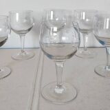 Set of 6 balloon stemmed glasses, 1960
