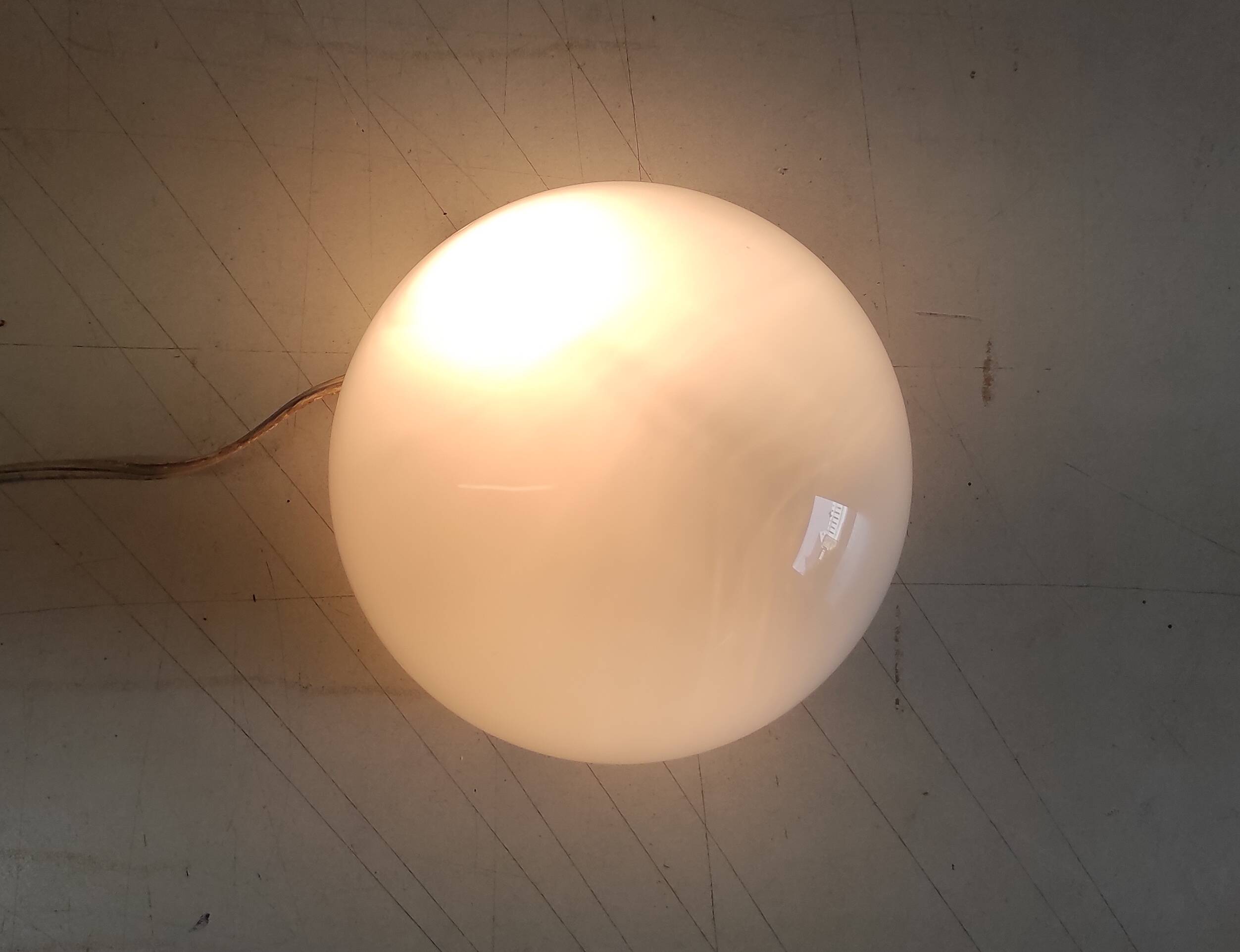 Opaline globe ceiling or wall light, diameter 15 cm - mid-20th century