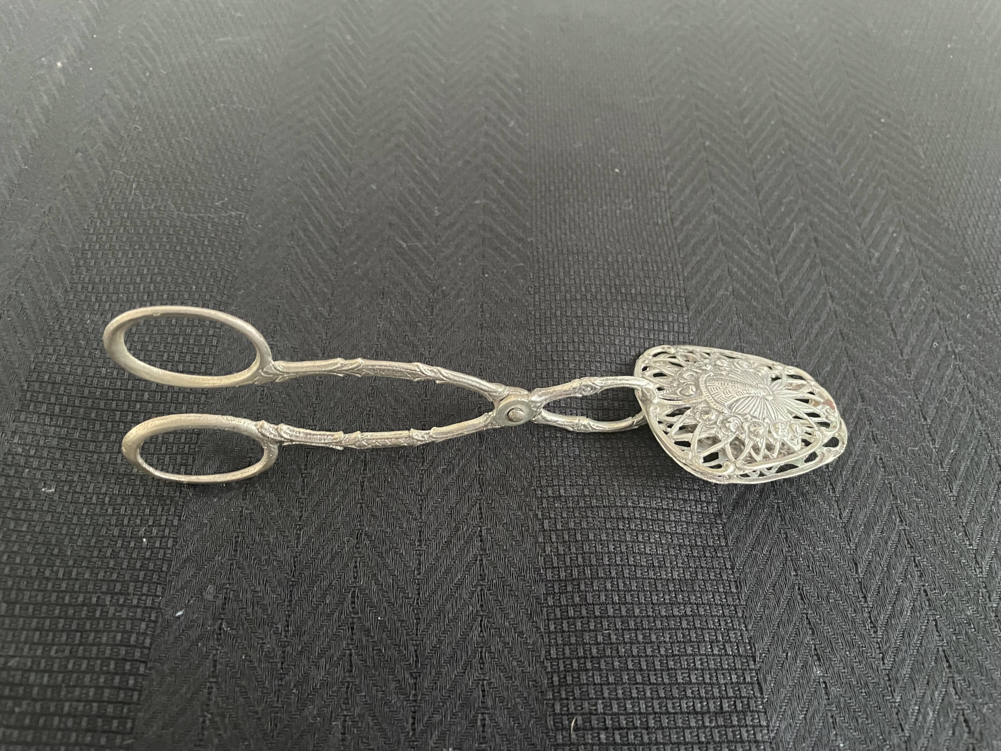 antique scissors asparagus ince - silver metal - decoration of a tower - France