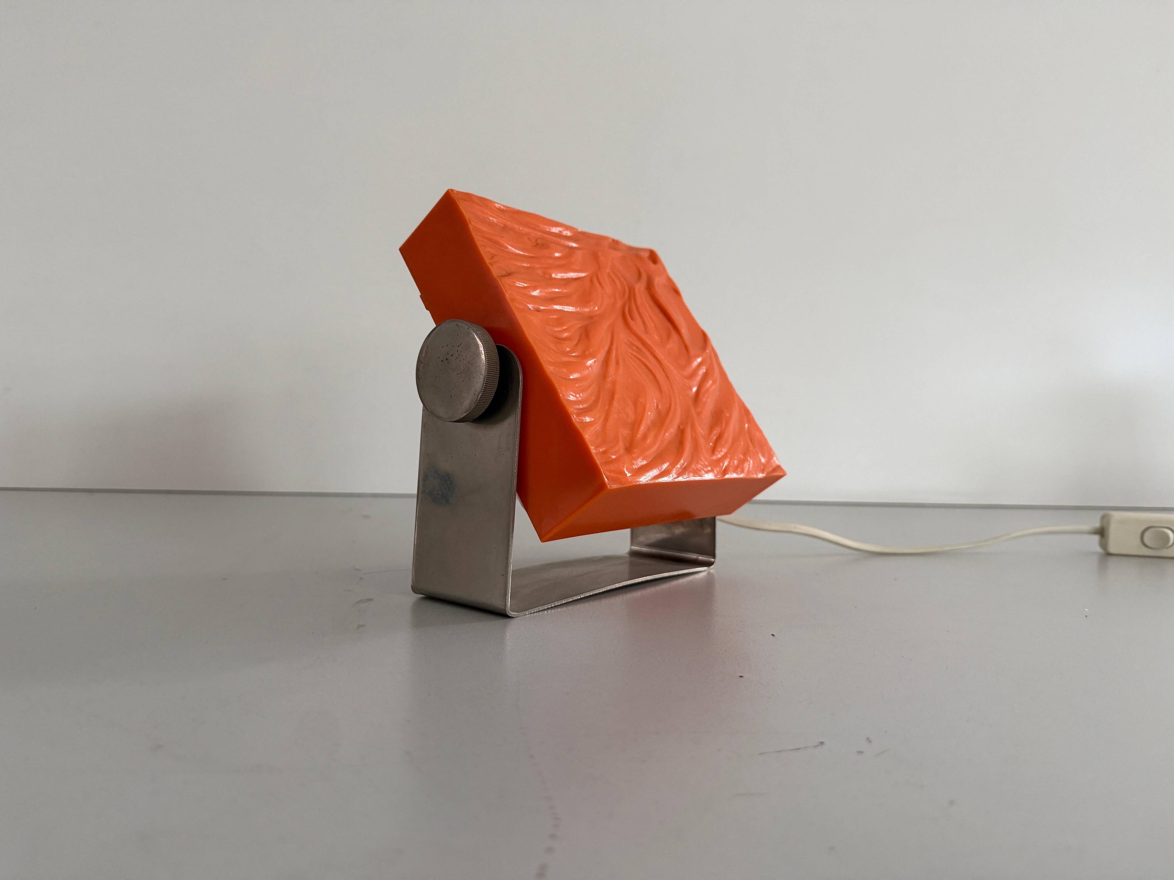 Orange Pop Art ambient night lamp in plexiglass by Uwe Mersch Design, 1970s, Germany.