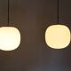 Pair of opal glass pendant lights
