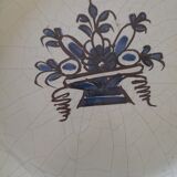 Old round dish in Rouen earthenware