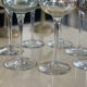 7 vintage iridescent foot glasses