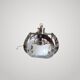 ANTIQUE CHANDELIER MAZZEGA Murano Opalescent Glass and Chrome Metal Pendant Light