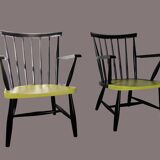 Set of 2 spindle back armchairs, Tapiovaara , Yngve Ekstrom style