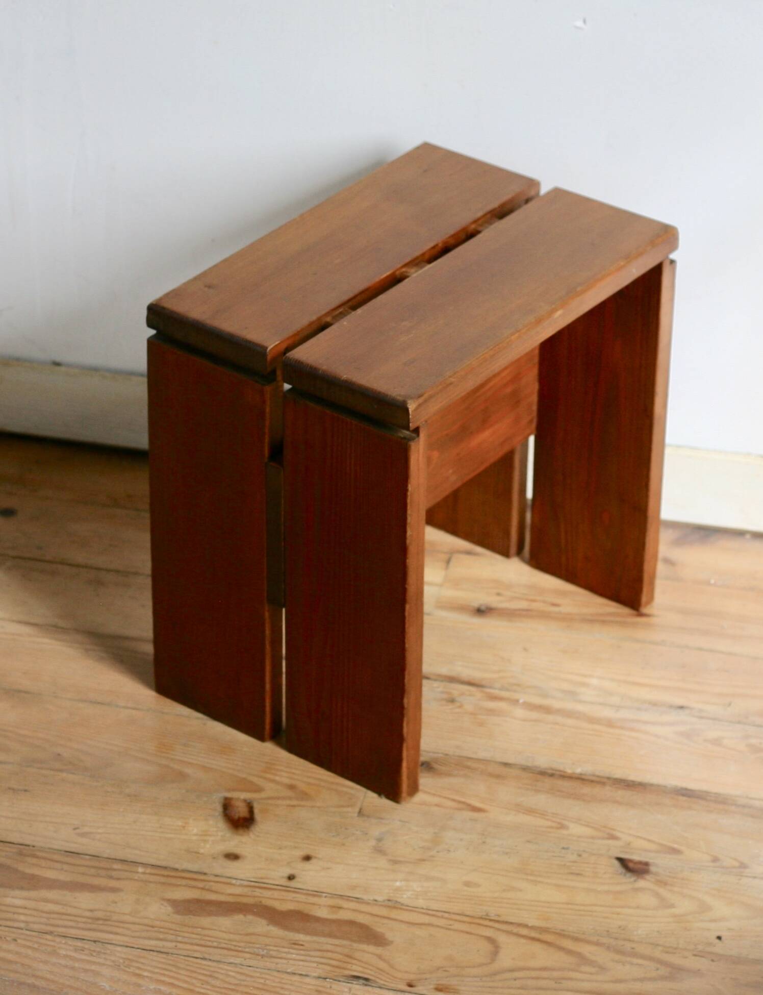 Large stool, selection by Charlotte Perriand for Les Arcs, France, 1960
