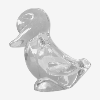 Vide-poche en cristal incolore de Vannes en forme de canard