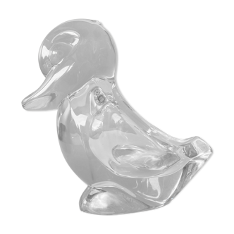 Vide-poche en cristal incolore de Vannes en forme de canard