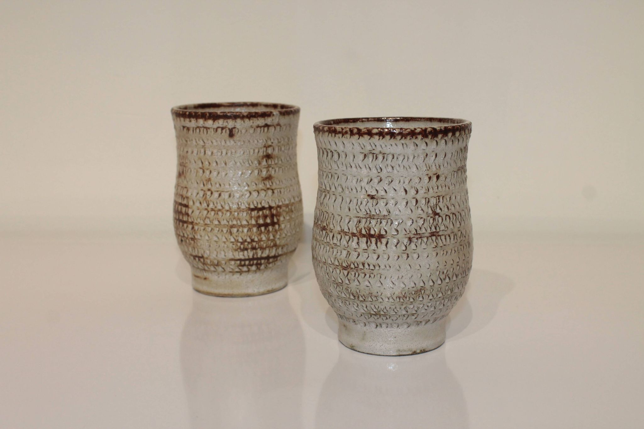 Pair of vintage Accolay ceramic vases signed