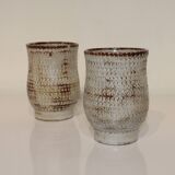 Pair of vintage Accolay ceramic vases signed