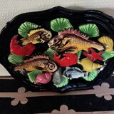 Vallauris wall decoration in polychrome ceramic, marine decor 1960.