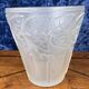 Superb Art Nouveau vase in frosted molded pressed glass with foliage decorations