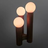 Lampe de table brutaliste en pin par Temde, Suisse 1970