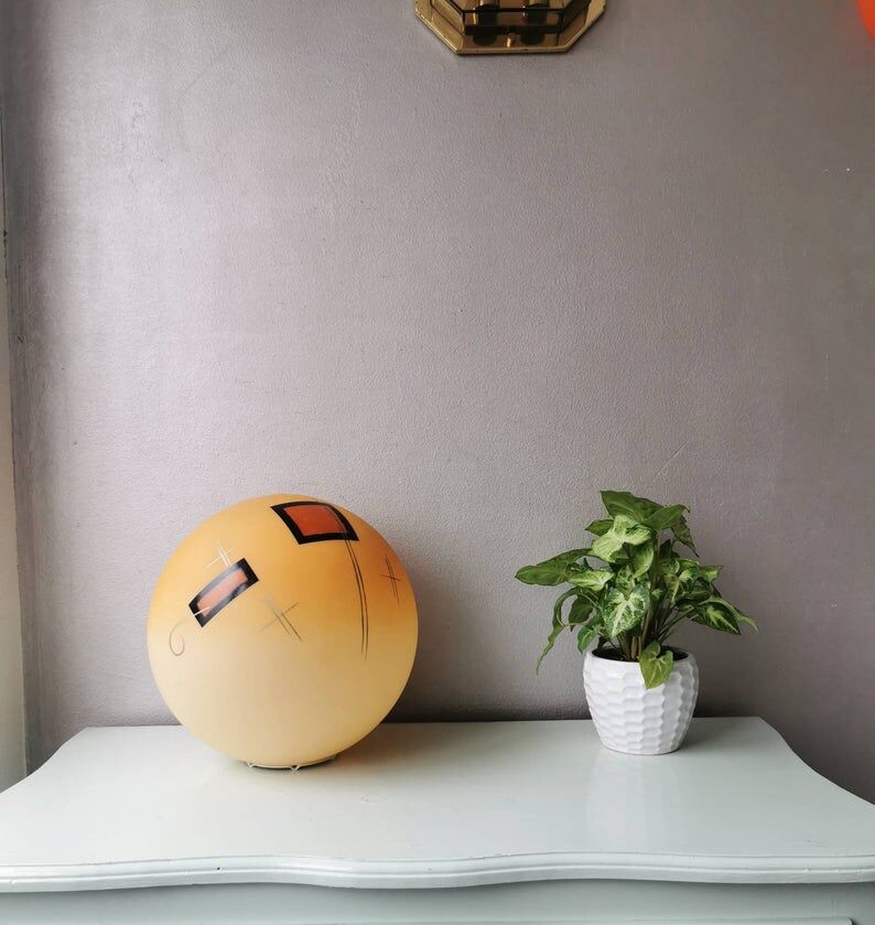 Glass globe lamp from the 1980s