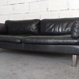 Jorgensen vintage 60s Scandinavian leather sofa