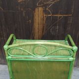 Chest of drawers in green rattan circa 1970
