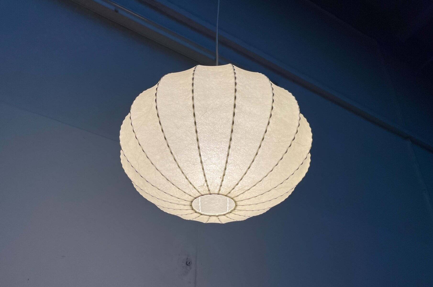 Modern mid-century Cocoon pendant lamp by Friedel Wauer for Goldkant Leuchten, Germany, 1960s.