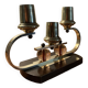 Art Deco candle holder in wood and brass