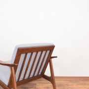 Mid-Century Pair of Polish Armchairs and Walnut Cabinet, 1960s, Set of 3.