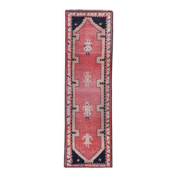 Vintage Turkish rug from Oushak, hand-woven 97x305 cm