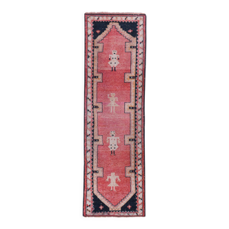 Vintage Turkish rug from Oushak, hand-woven 97x305 cm