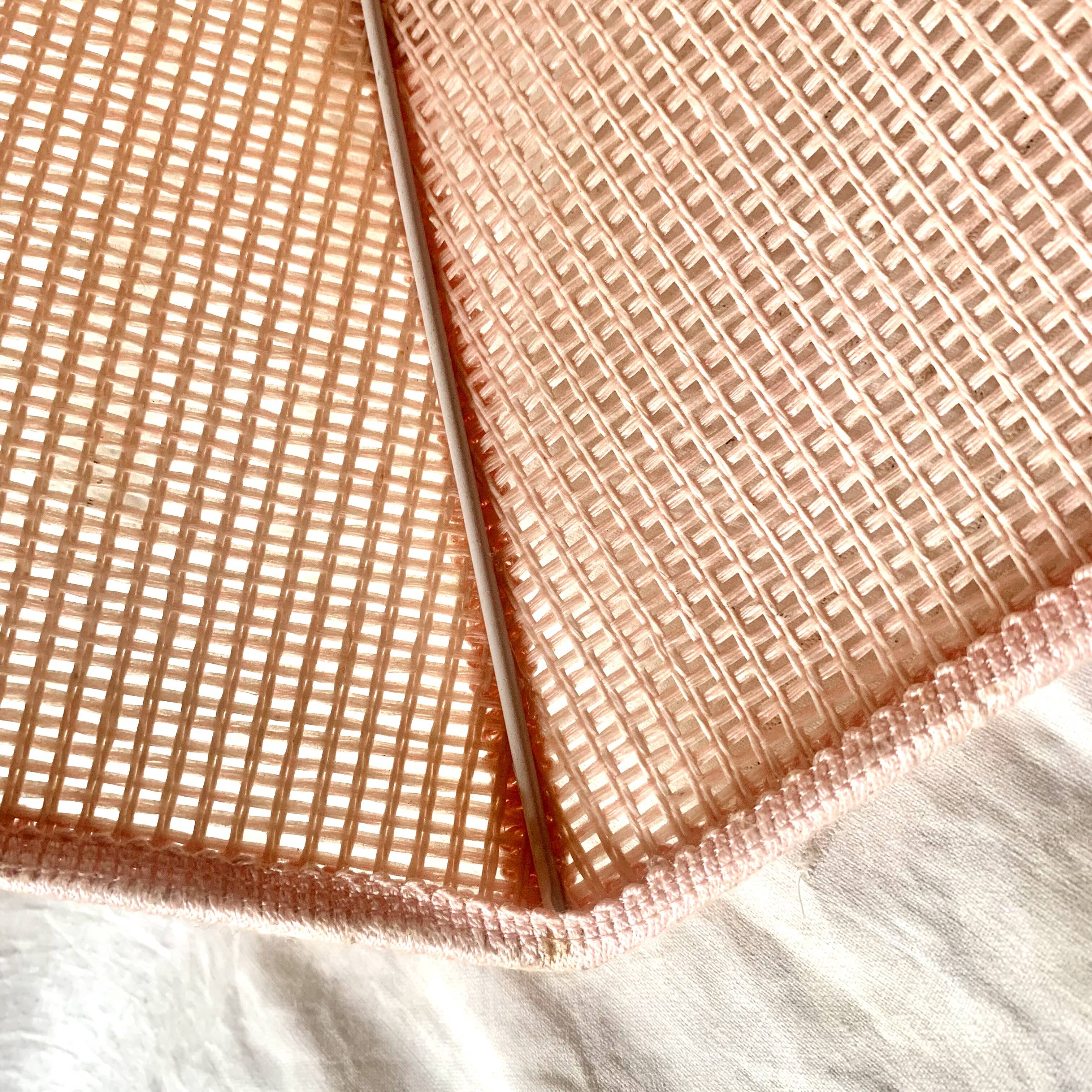 Vintage cane pendant light - pink rope