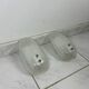 Set of two vintage Italian glass wall lamps
