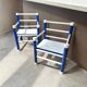 Paire de chaises enfants en bois bleu et blanc