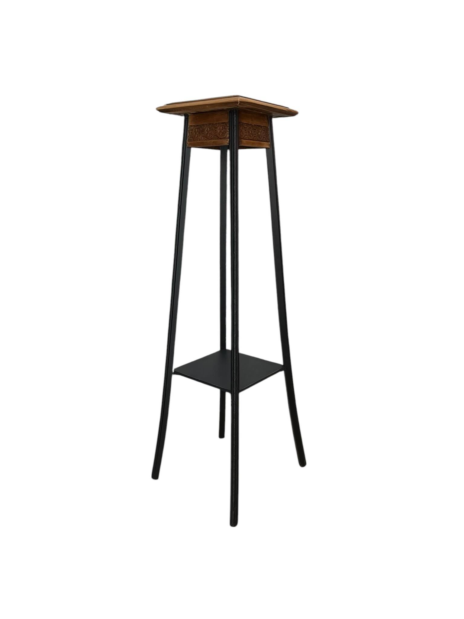 Wood and marble stool