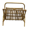 Mid-century magazine holder in rattan France 1960s