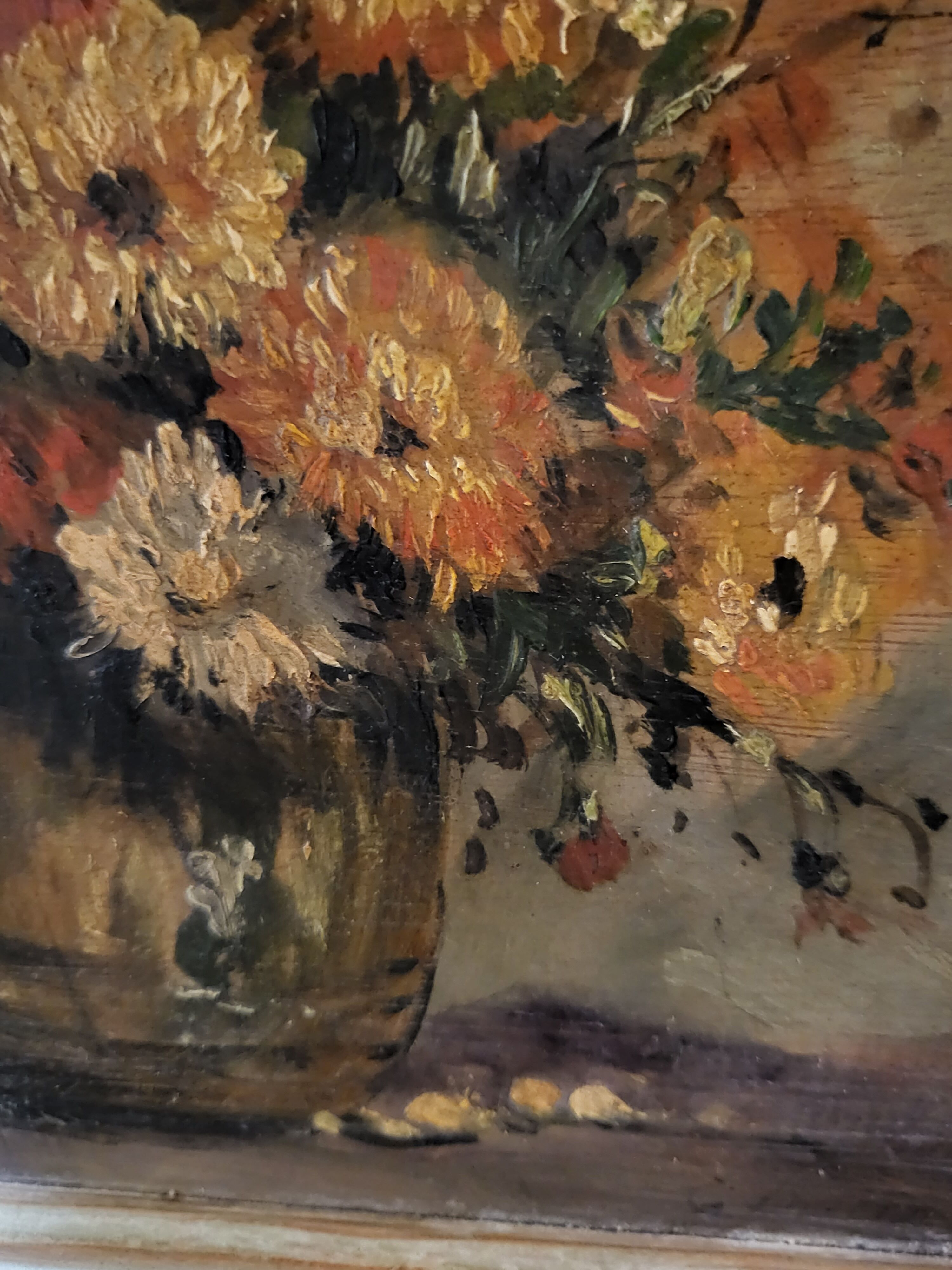 Oil on panel bouquet