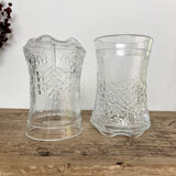 5 vintage relief decor glasses