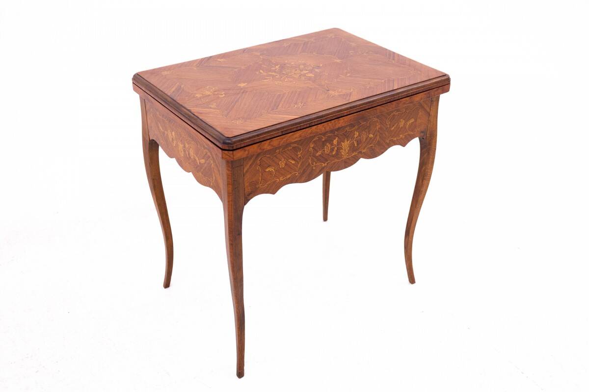 Inlaid card table, France, circa 1860. Empire