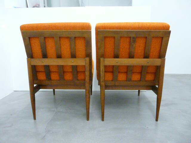 vintage orange armchairs