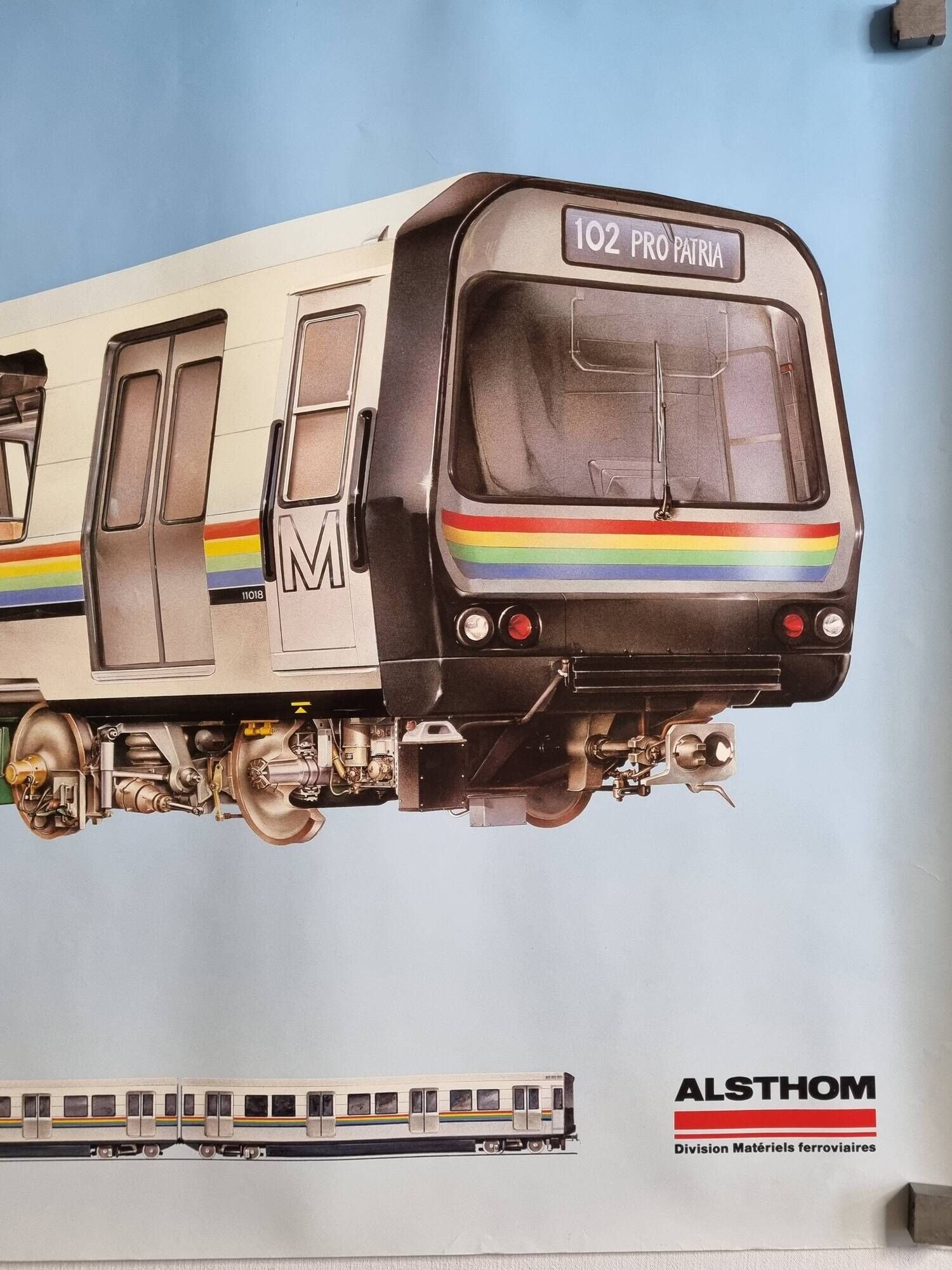 Industrial poster "Caracas Metro" Alsthom, 80s, 60 x 80 cm