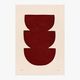 Abstract painting on paper, dark red illustration signed Eawy.