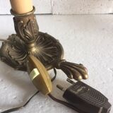 Bougeoir rat de cave en bronze électrifié 1950